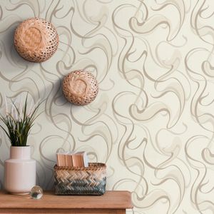Moderne Tapete in creme 10105-14