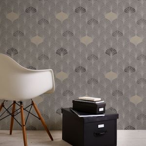 Vlies Retro- Vintagetapete Grau 