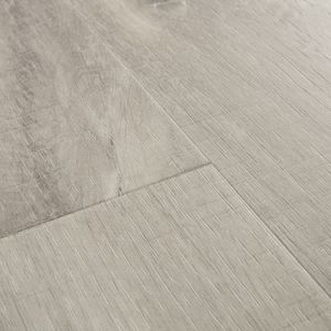 Quick-Step Alpha Vinyl Small Planks "AVSP40030 Eiche Canyon grau mit Sägeschnitten" | Integrierte Trittschalldämmung