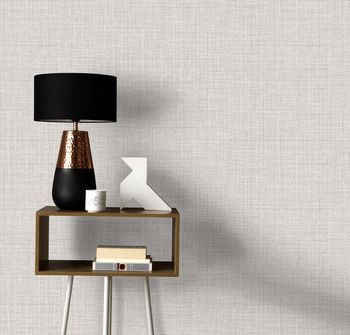 Glitzer-Tapete in Leinenoptik Creme