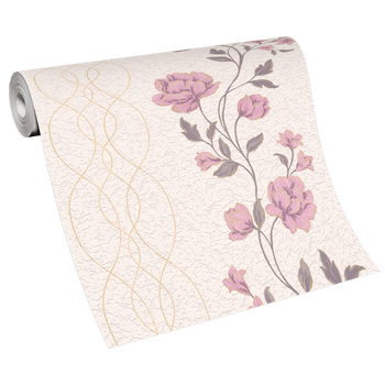 Blumentapete in rosa 1023514