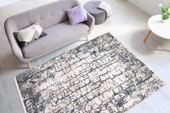 Shabby Chic Teppich Birke Grau