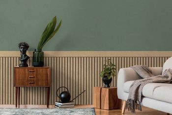Akustikpaneele-Tapete halbe Wand Beige | B397441