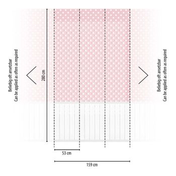 Wandpaneele-Tapete Punkte Rosa Weiß | B398061