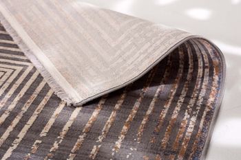 Teppich geometisches Muster gestreift Grau