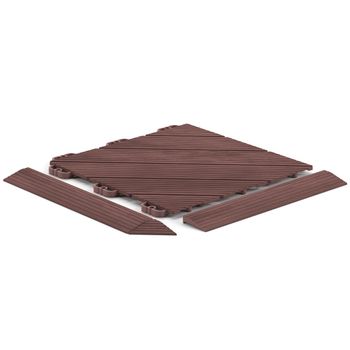 Amolock Easy Herringbone Balkonfliesen Kunststoff "Mahogany"