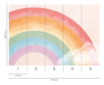 Fototapete Regenbogen in Bunt Creme