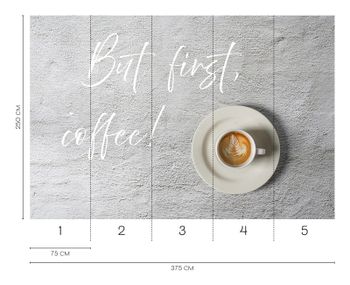 Fototapete Kaffeemotiv in Beige Grau