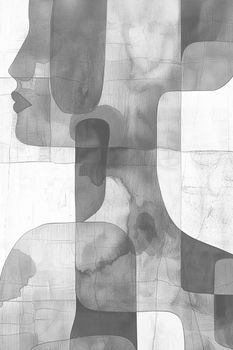 Leinwand Abstract Woman Grey | DD133196