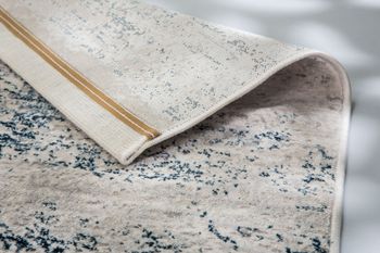 Vintage-Teppich in Betonoptik Blau Grau