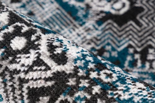 Graublauer Teppich Orientalisch