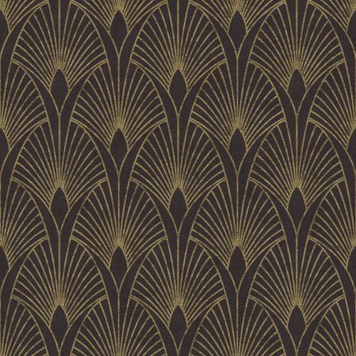 Vlies Art Deco Tapete Schwarz 