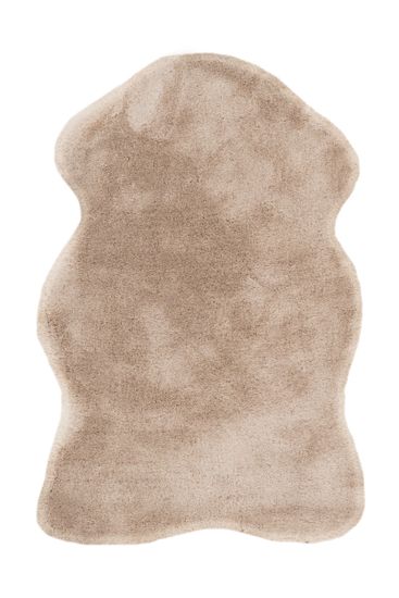 Weicher Hochflor Teppich Fellform Beige