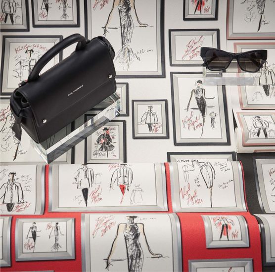 Karl Lagerfeld Tapete mit Bilderrahmen Rot Weiß | 378462