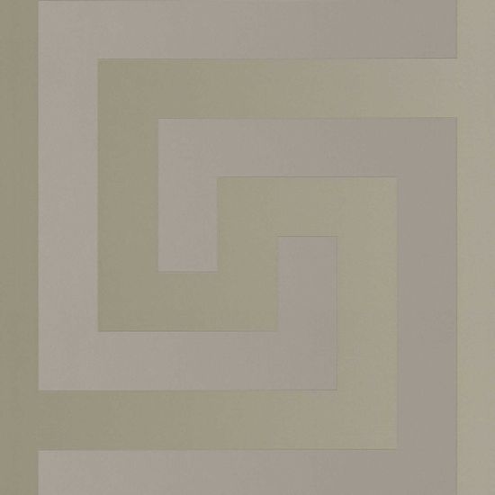 Versace-Tapete Silber Taupe Mäander | 386092