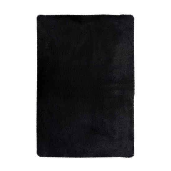 Badematte flauschig Schwarz