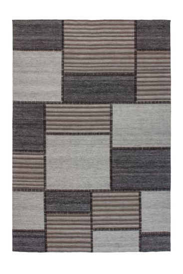 Jacquard Teppich Patchwork Grau