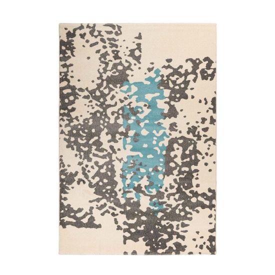 Ethno Teppich Creme-Grau-Blau